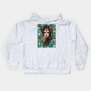 Copper Patina Boho Gothic Girl 1 Kids Hoodie